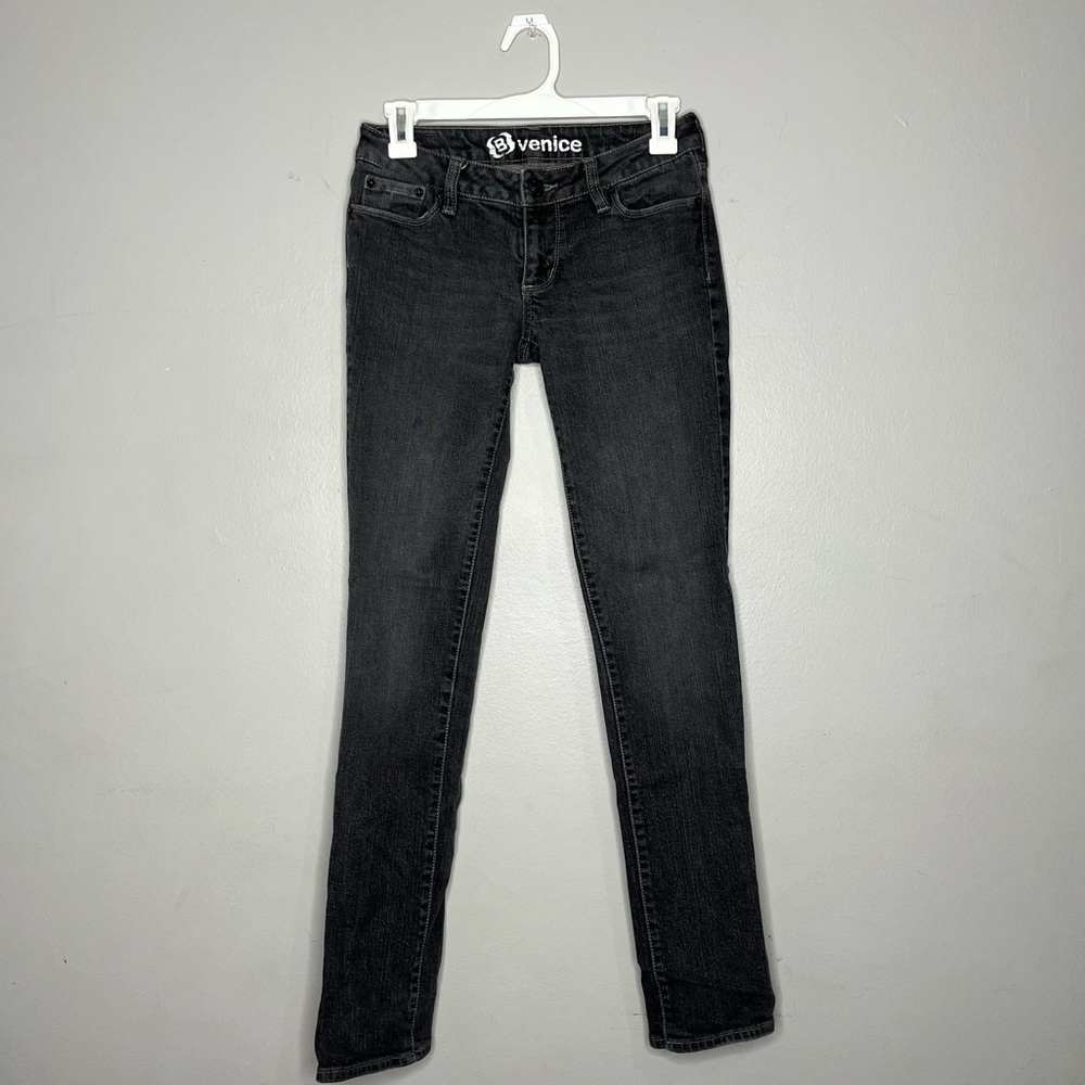 Bullhead B Venice Stretch Black Faded Low Rise Skinny Jeans N